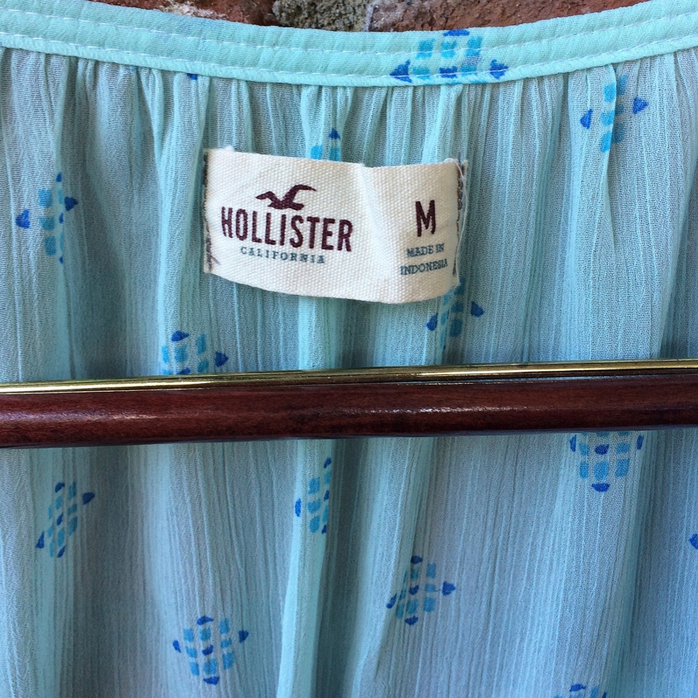 Hollister Baby Blue Flowy Sheer Blouse  - Size Medium - Picture 7 of 7